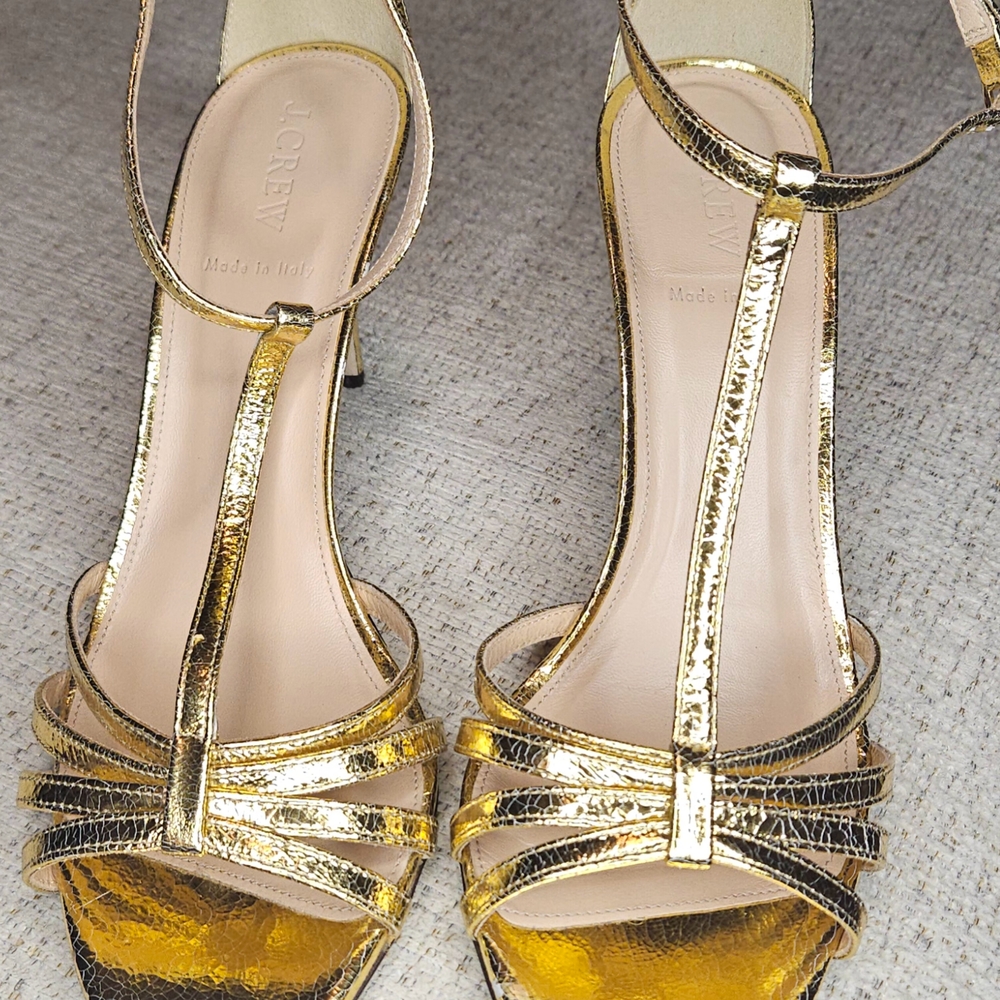 J. Crew Gold Strappy Sandals
